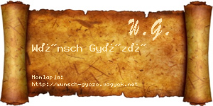 Wünsch Győző névjegykártya